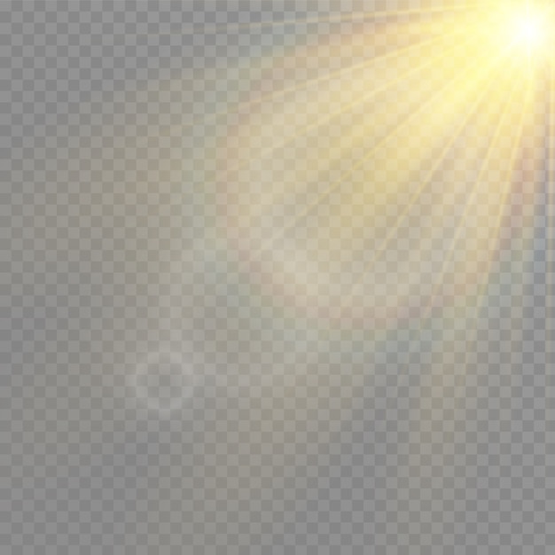 La luz del sol un diseño especial translúcido del efecto de luz. Fondo transparente de luz solar aislada. Desenfoque a la luz del resplandor.