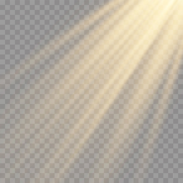 La luz del sol un diseño especial translúcido del efecto de luz. Fondo transparente de luz solar aislada. Desenfoque a la luz del resplandor.