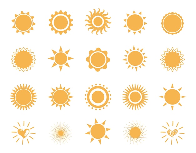 La luz del sol el rayo del sol el amanecer el atardecer las estrellas los símbolos mágicos del cristal la línea la ilustración dibujada a mano