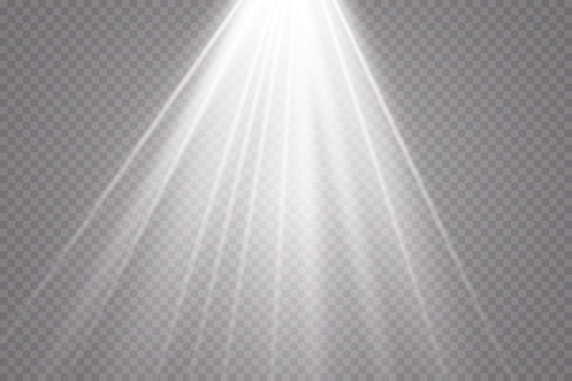 La luz del sol sobre un fondo transparente. Efectos de luz de resplandor. Resplandor solar sobre fondo transparente. La lente brilla. luz solar transparente efecto de luz de destello de lente especial.