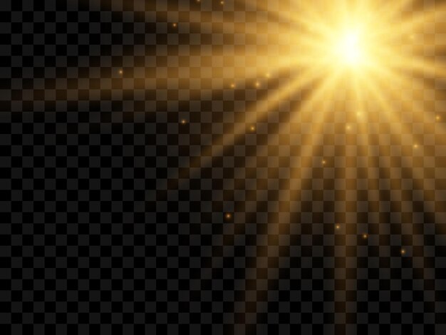 Luz del sol sobre un fondo transparente