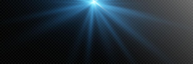 Luz solar efectos de luz de lente especial resplandor de rayos y luz en un fondo transparente