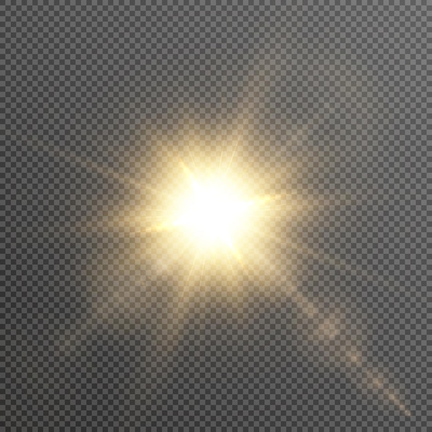Luz solar transparente con un efecto especial de luz deslumbrante. PNG. ilustración vectorial