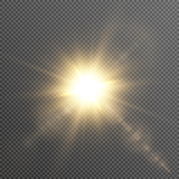 Luz solar transparente con un efecto especial de luz deslumbrante. PNG. ilustración vectorial