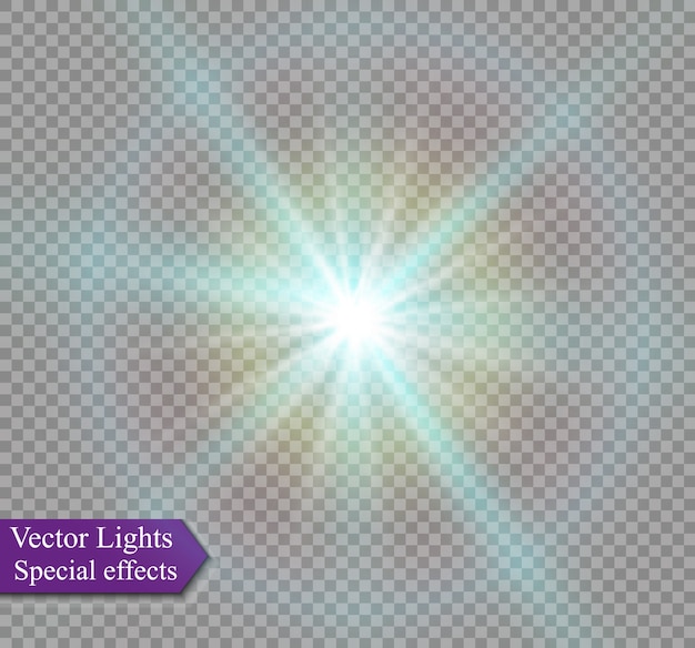 La luz solar transparente tiene un efecto de luz de inflamación de la lente especial