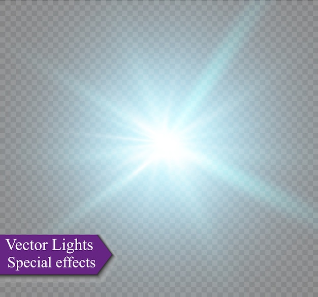 La luz solar transparente tiene un efecto de luz de inflamación de la lente especial