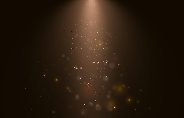 Luz vectorial que cae con efectos dorados brillantes oropel festivo de cuento de hadas para el diseño web.