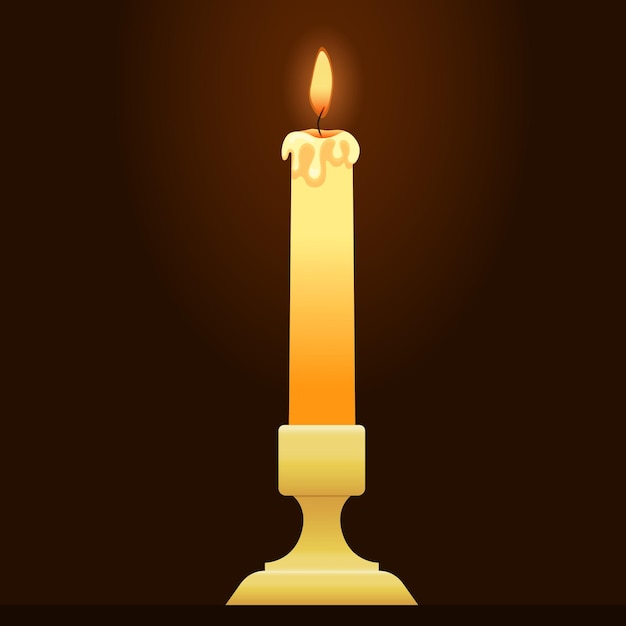 Vector luz de las velas en el candelero de la vendimia en el vector de la ilustración