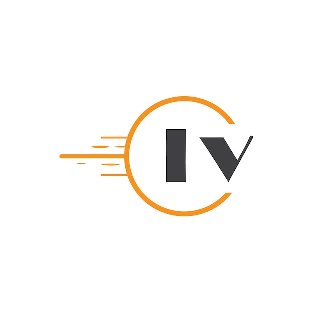 lv logotipo inicial de monograma con diseño de estilo círculo