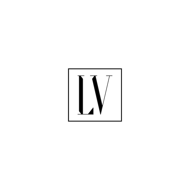 LV monograma logotipo diseño carta texto nombre símbolo monocromo logotipo alfabeto carácter simple logotipo