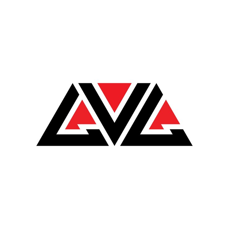 Vector lvl diseño de logotipo de letra triangular con forma de triángulo lvl diseño del logotipo triangular monograma lvl triángulo vectorial plantilla del logotipo con color rojo lvl logo triangular sencillo elegante y lujoso lvl