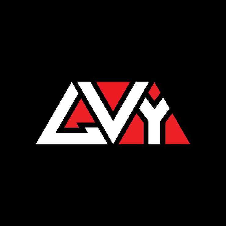 Vector lvy diseño de logotipo de letra triangular con forma de triángulo lvy diseño del logotipo triangular de monograma lvy modelo de logotipo vectorial triangular lvy con color rojo lvy logotipo triangular simple elegante y lujoso logotipo lvy