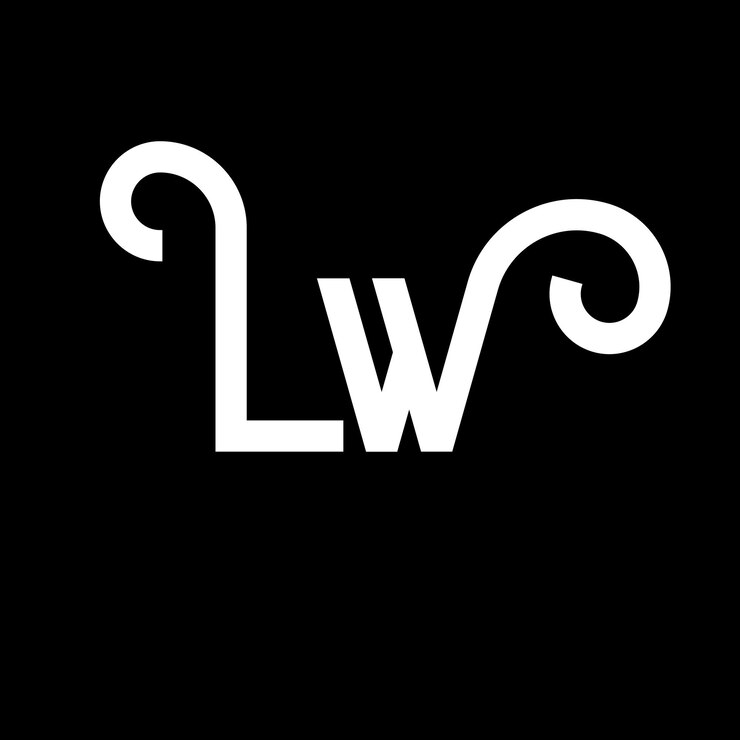 Vector lw diseño de letras del logotipo letras iniciales icono del logotipo lw letra abstracta lw plantilla de diseño de logotipo minimalista l w vector de diseño de letras con colores negros logotipo lw