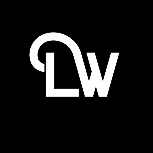 LW Diseño de letras del logotipo Letras iniciales Icono del logotipo LW Letra abstracta LW plantilla de diseño de logotipo minimalista L W vector de diseño de letras con colores negros logotipo lw