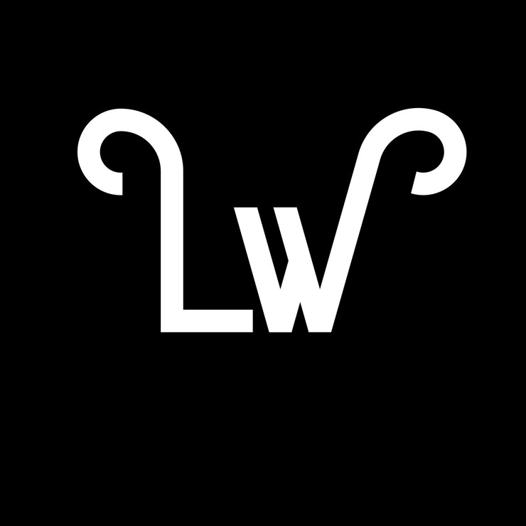 Vector lw diseño de letras del logotipo letras iniciales icono del logotipo lw letra abstracta lw plantilla de diseño de logotipo minimalista l w vector de diseño de letras con colores negros logotipo lw