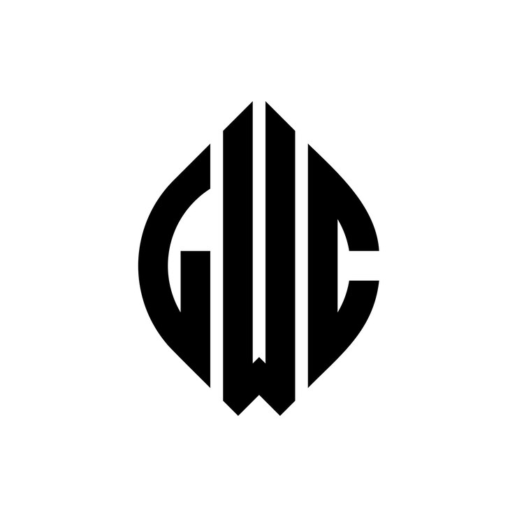 Vector lwc diseño de logotipo de letras circulares con forma de círculo y elipse lwc letras elípticas con estilo tipográfico las tres iniciales forman un logotipo de círculo lwc emblema de círculo monograma abstracto letra marca vector