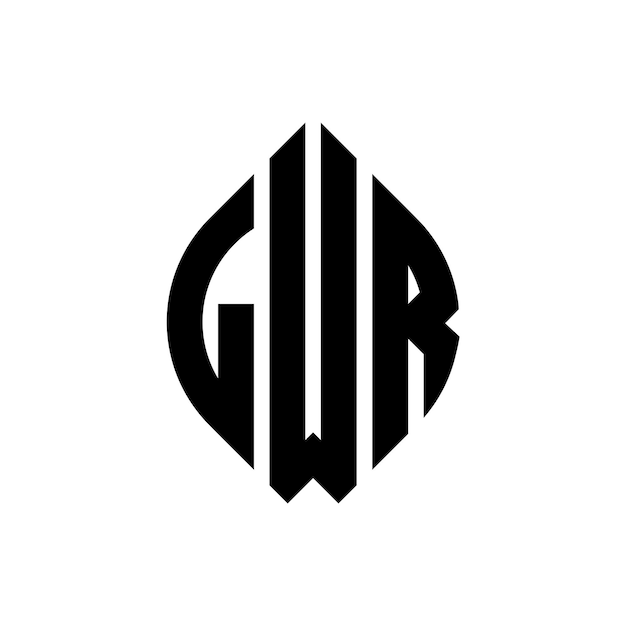 LWR diseño de logotipo de letra de círculo con forma de círculo y elipse LWR letras de elipse con estilo tipográfico Las tres iniciales forman un logotipo de círculo LWR emblema de círculo Monograma abstracto letra marca vector