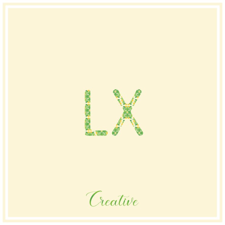 Vector lx logo verde natural posterior diseño del logotipo ilustración vectorial logotipo creativo logotipo mínimo monograma