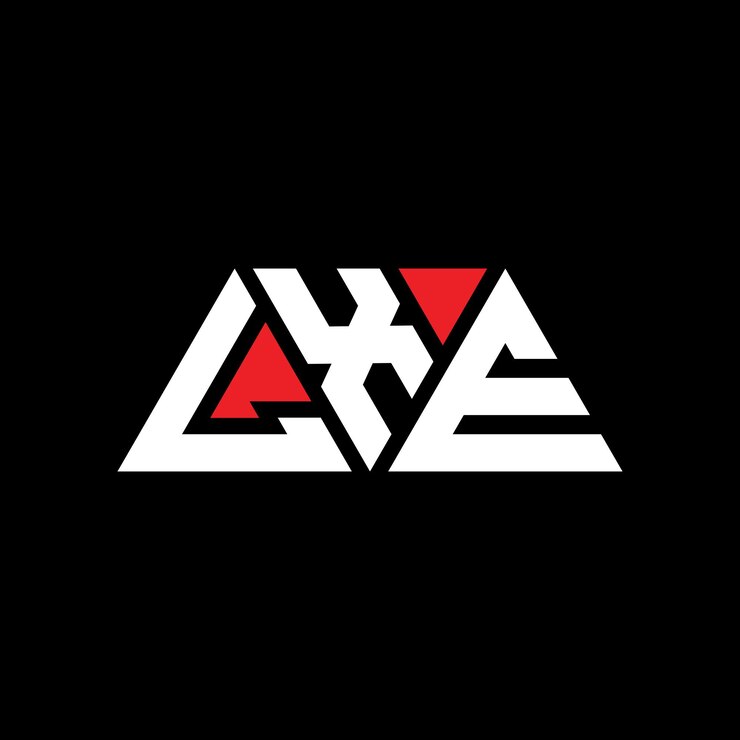 Vector lxe diseño de logotipo de letra triangular con forma de triángulo lxe logotipo de diseño triangular monograma lxe triángulo vector logotipo plantilla con color rojo logotipo triangular lxe sencillo elegante y lujoso logotipo lxe