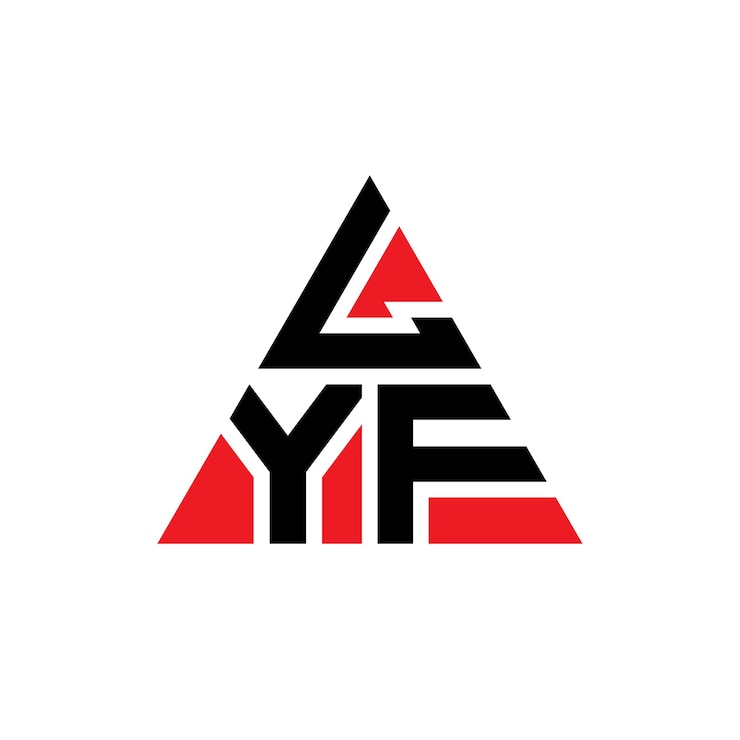Vector lyf diseño de logotipo de letra triangular con forma de triángulo lyf diseñador de logotipo triangular monograma lyf triángulo vectorial plantilla de logotipo con color rojo lyf logo triangular sencillo elegante y lujoso logotipo