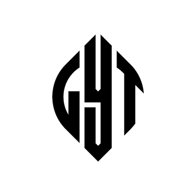 LYT diseño de logotipo de letras circulares con forma de círculo y elipse LYT letras elípticas con estilo tipográfico Las tres iniciales forman un logotipo de círculo LYT emblema de círculo Monograma abstracto letra marca vector