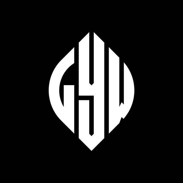 LYW diseño de logotipo de letras circulares con forma de círculo y elipse LYW letras elípticas con estilo tipográfico Las tres iniciales forman un logotipo de círculo LYW círculo emblema monograma abstracto letra marca vector