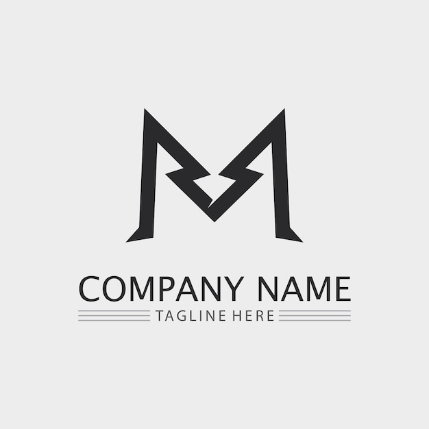 M carta logo diseño vector identidad icono signo