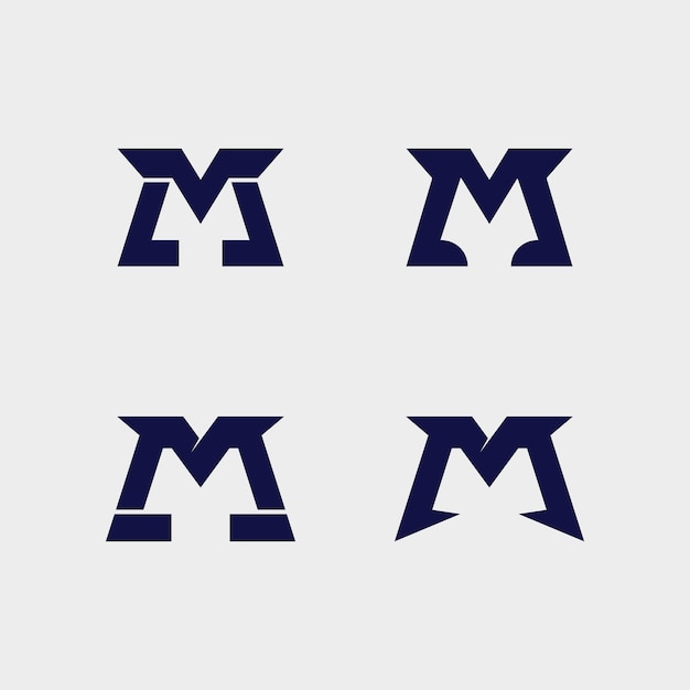 M carta logo diseño vector identidad icono signo
