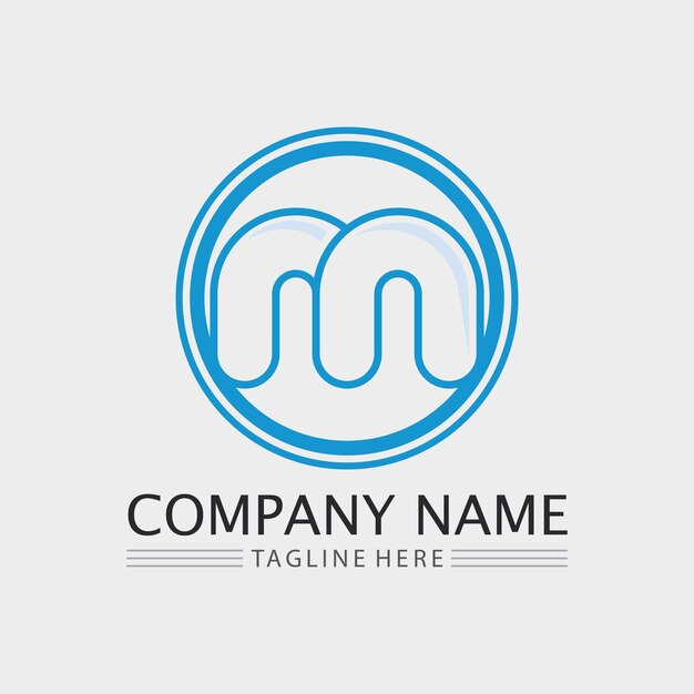 M carta logo diseño vector identidad icono signo