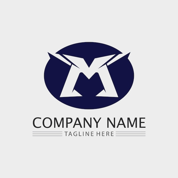 M carta logo diseño vector identidad icono signo