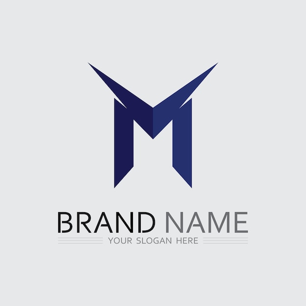 M carta logo diseño vector identidad icono signo