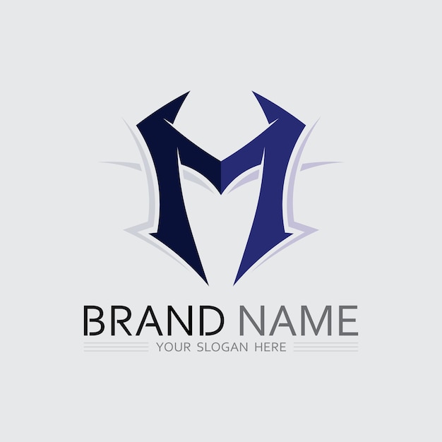 M carta logo diseño vector identidad icono signo