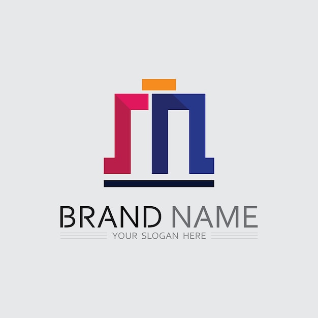 M carta logo diseño vector identidad icono signo