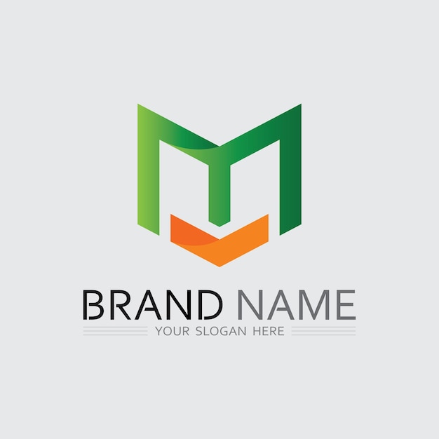M carta logo diseño vector identidad icono signo