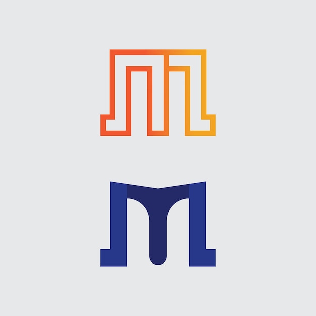 M carta logo diseño vector identidad icono signo