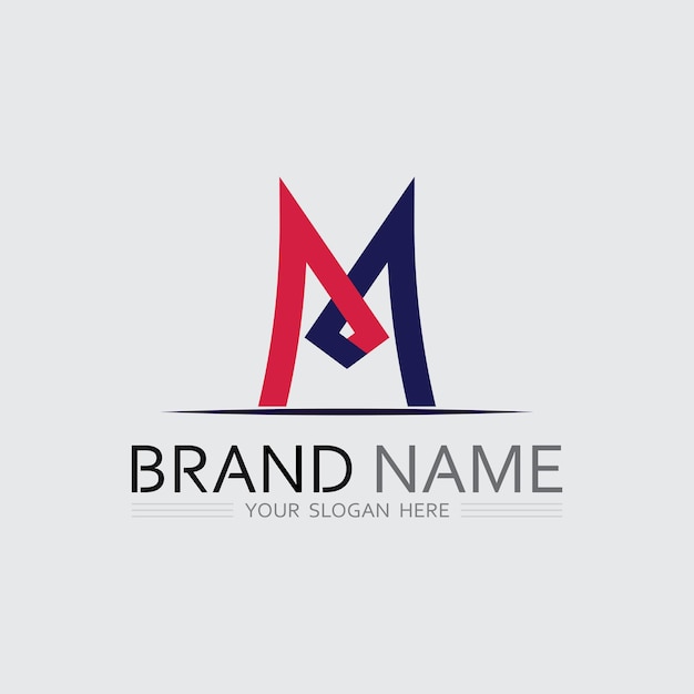 M carta logo diseño vector identidad icono signo
