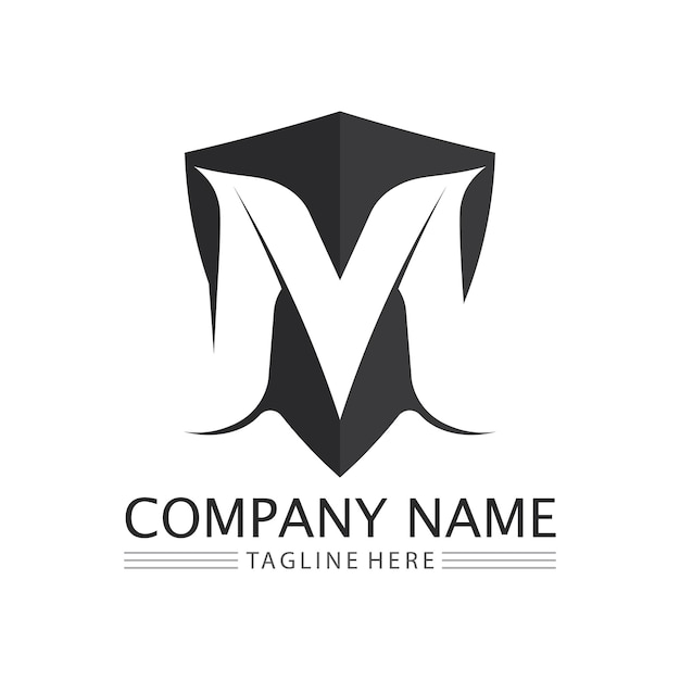 M carta logo diseño vector identidad icono signo