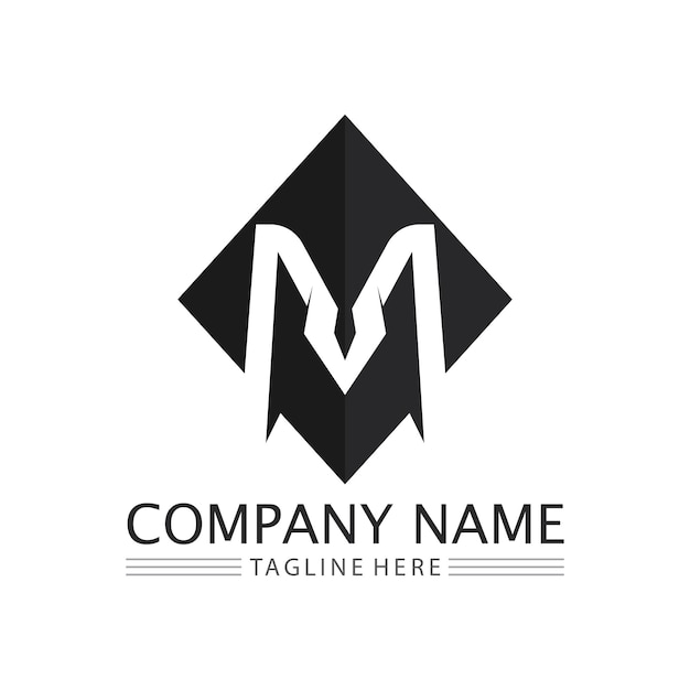 M carta logo diseño vector identidad icono signo