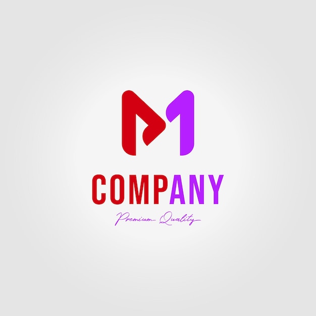 M Company Logotype Logo Icon Vintage Vector Ilustración Diseño