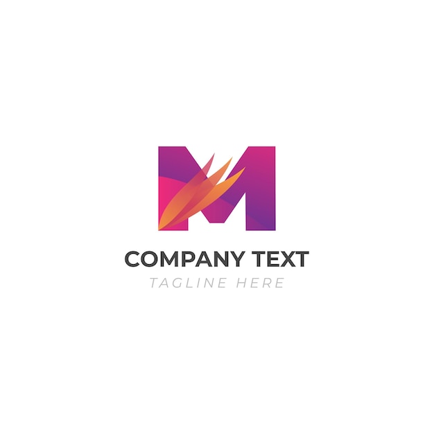 m diseño de logotipo abstracto con plantilla de hojas de naranja