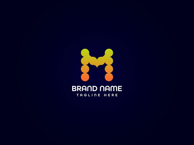 M diseño moderno del logotipo
