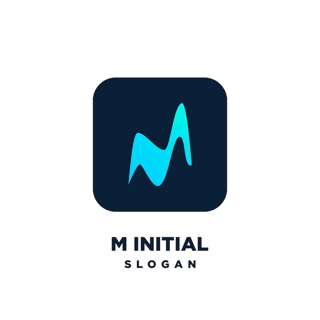 M Diseño vectorial inicial del logotipo del icono