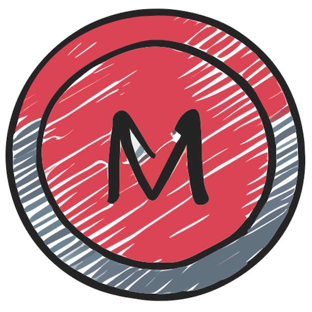 Vector m icono del logotipo relleno desigual