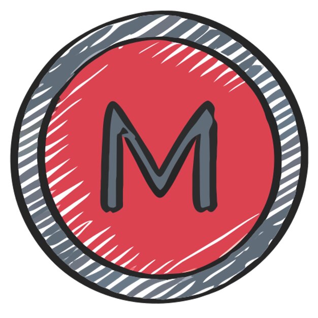 Vector m icono del logotipo relleno desigual