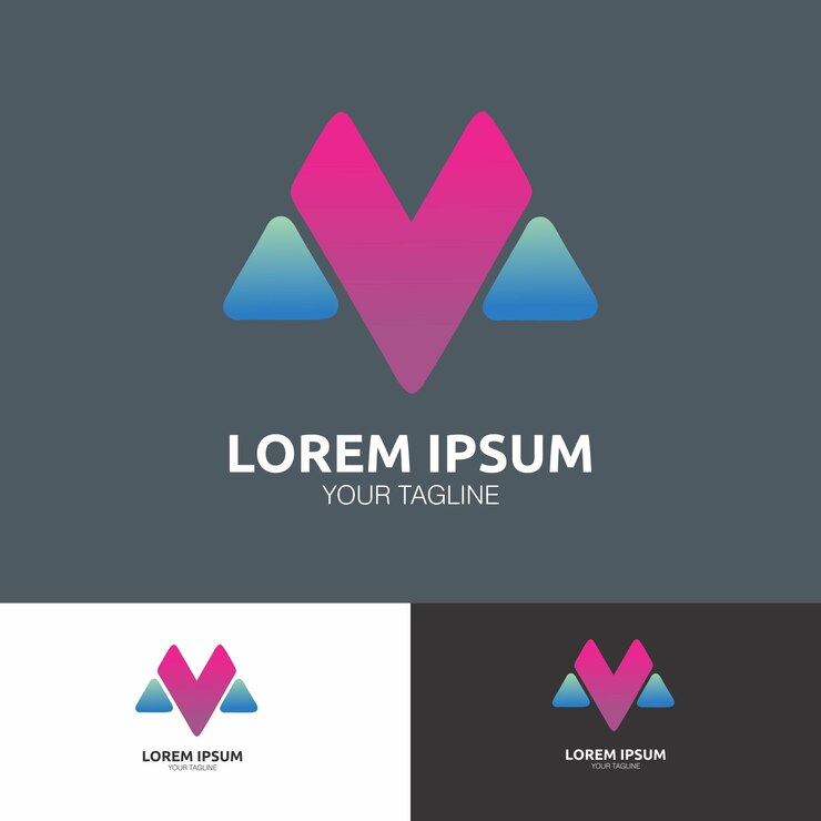 Vector m logotipo geométrico azul y rosa un logotipo para una compañía llamado el logotipo de una imagen