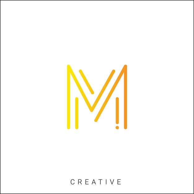 M Logotipo posterior plantilla vectorial monograma colorido símbolo fuente logotipo diseño moderno inicial basado en LOGO