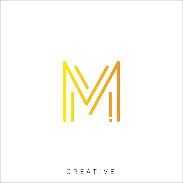M Logotipo posterior plantilla vectorial monograma colorido símbolo fuente logotipo diseño moderno inicial basado en LOGO