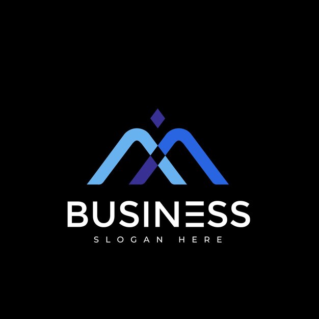 m marca de letras vector de diseño de logotipo moderno
