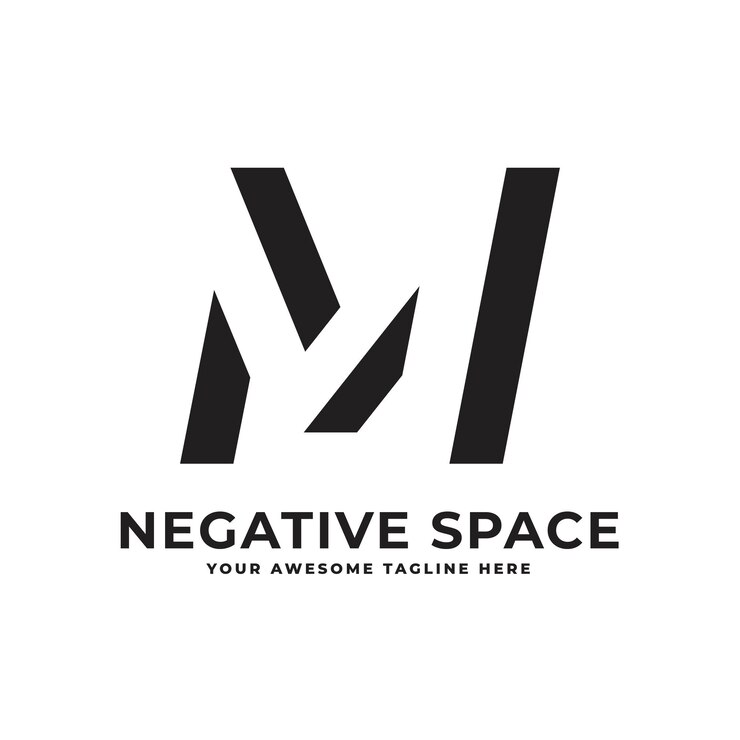 Vector m moderno y vanguardista espacio negativo logotipo de la letra alfabeto logomarks icono ilustración