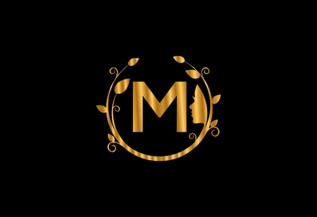 M mujeres posteriores Ilustración conceptual del logotipo de un hermoso vector